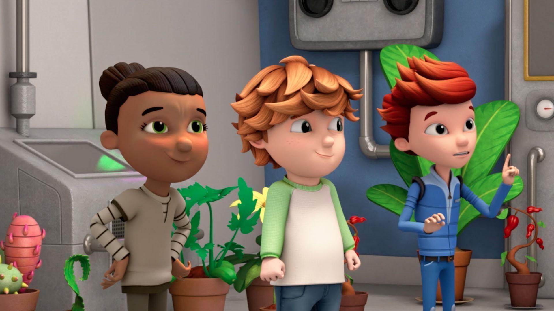 The kids ask Dr. Skelley how plants grow.