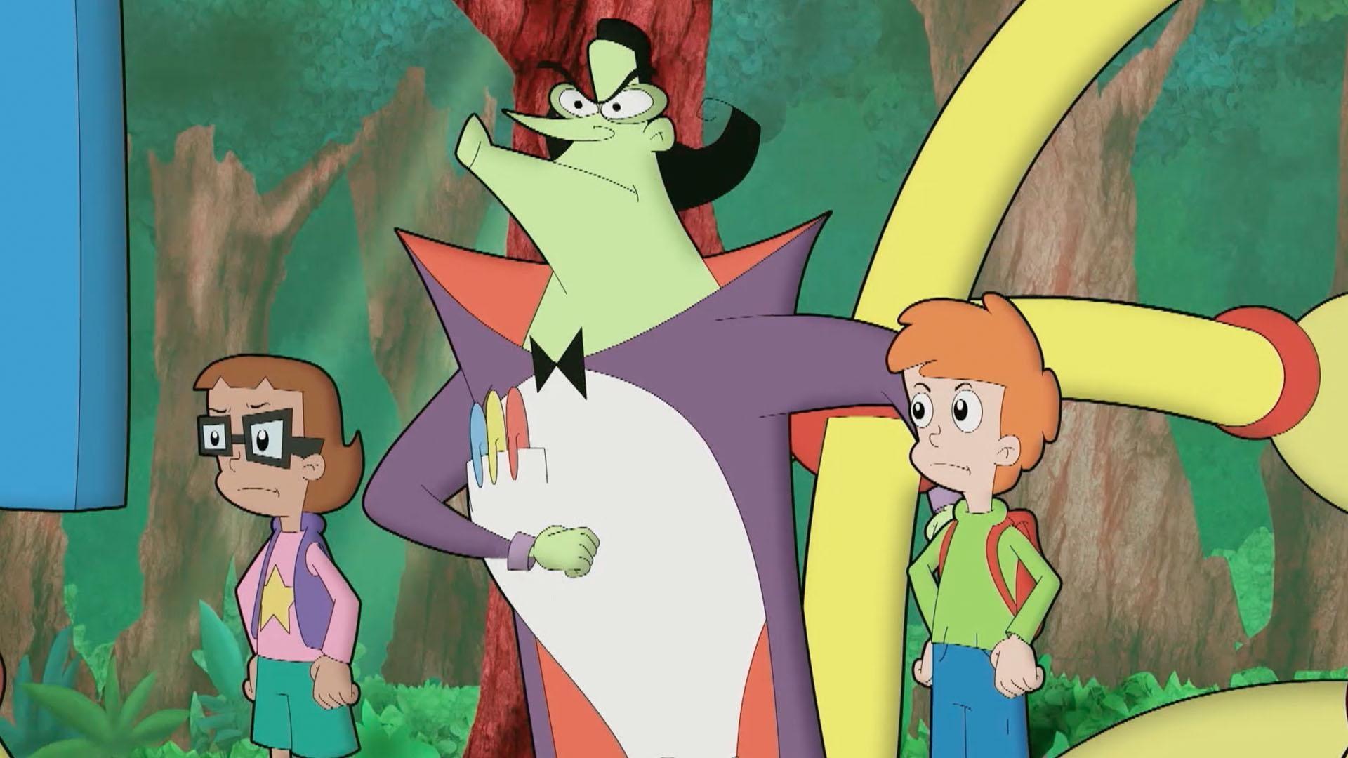 Hacker, Matt, and Inez see that The Zusk has torn down 200 more trees and try to stop him.