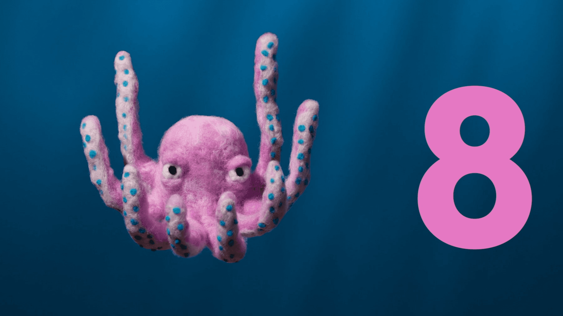 8 is the number of the day! Can you count all the different underwater sea creatures?