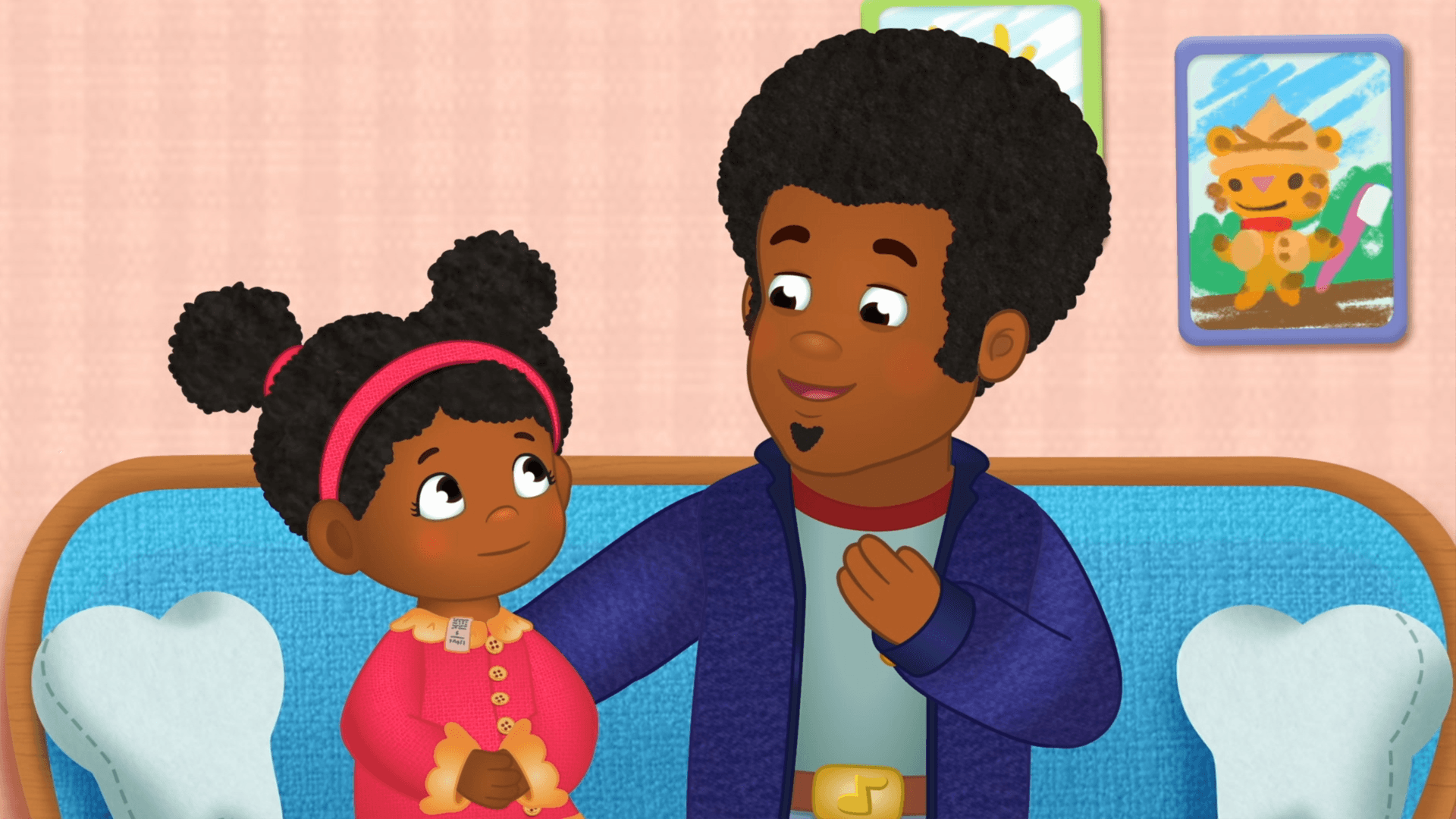 Music Man Stan helps Miss Elaina be brave by explaining what happens at the dentist.