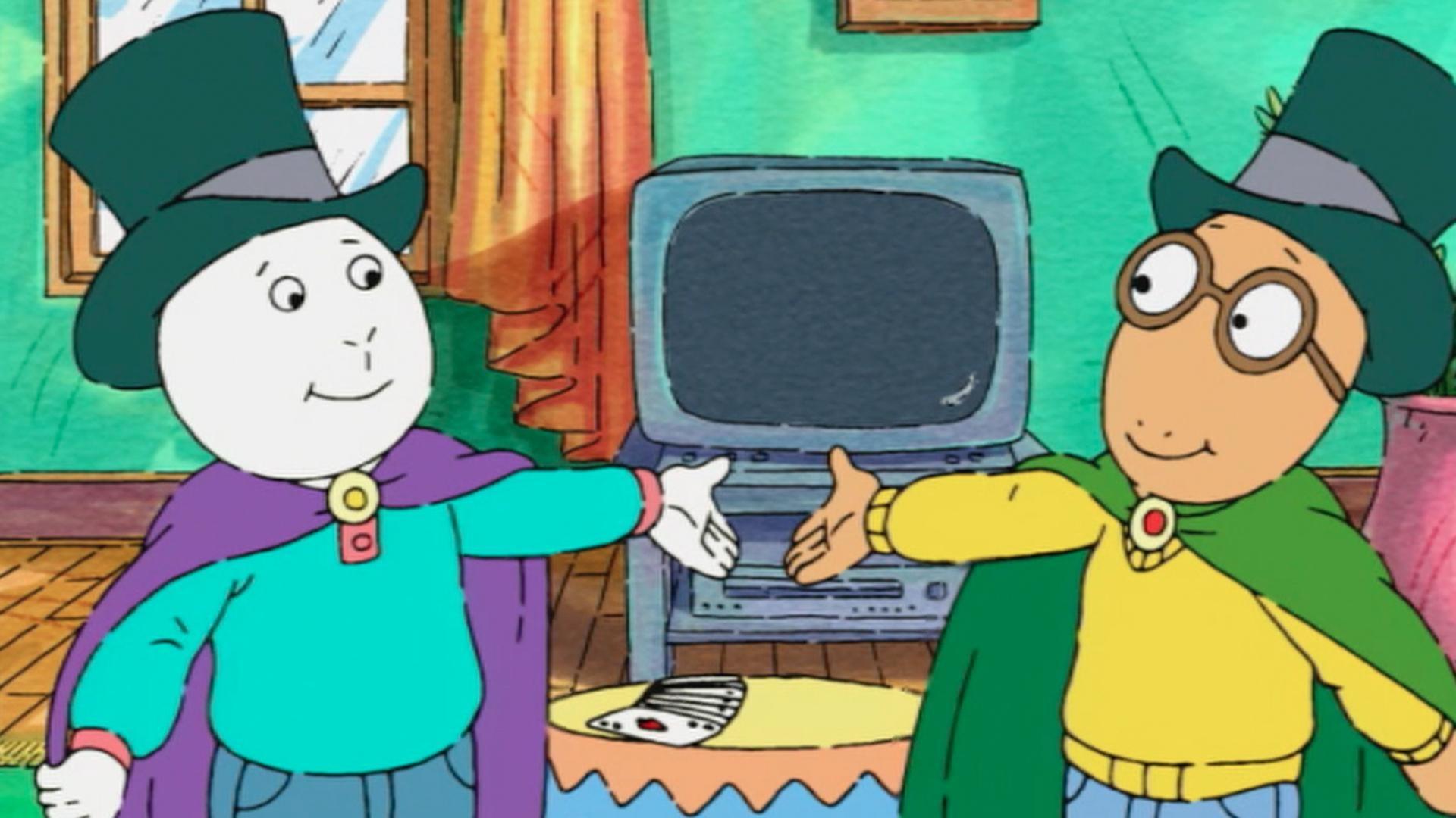 Buster heads off to summer camp./Arthur feels jealous of Buster's magic tricks.