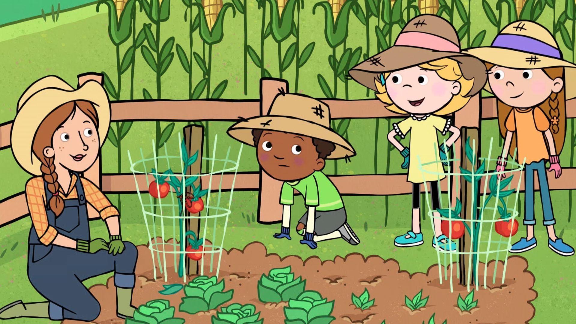 The kids start their very own farm. / Clifford's favorite book gets donated.