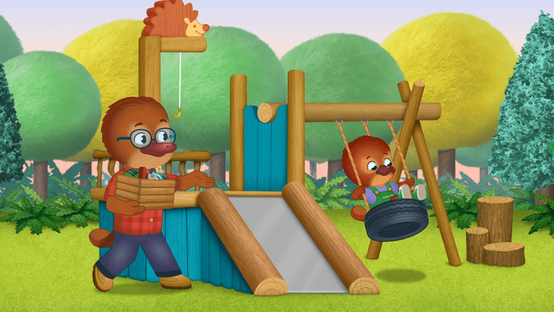 Mr. Plat shows us how he made a playset by reusing materials.