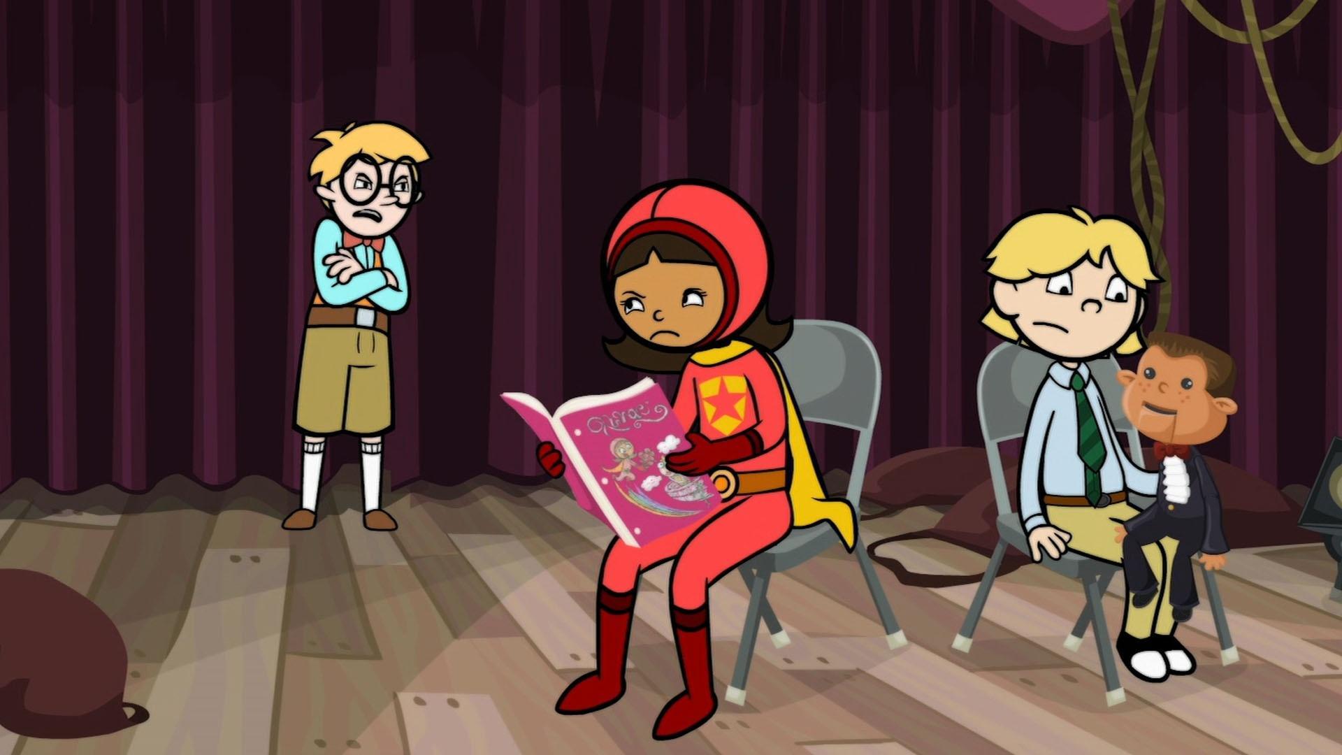 WordGirl must juggle being WordGirl for Tobey and Becky for Scoop at the talent show