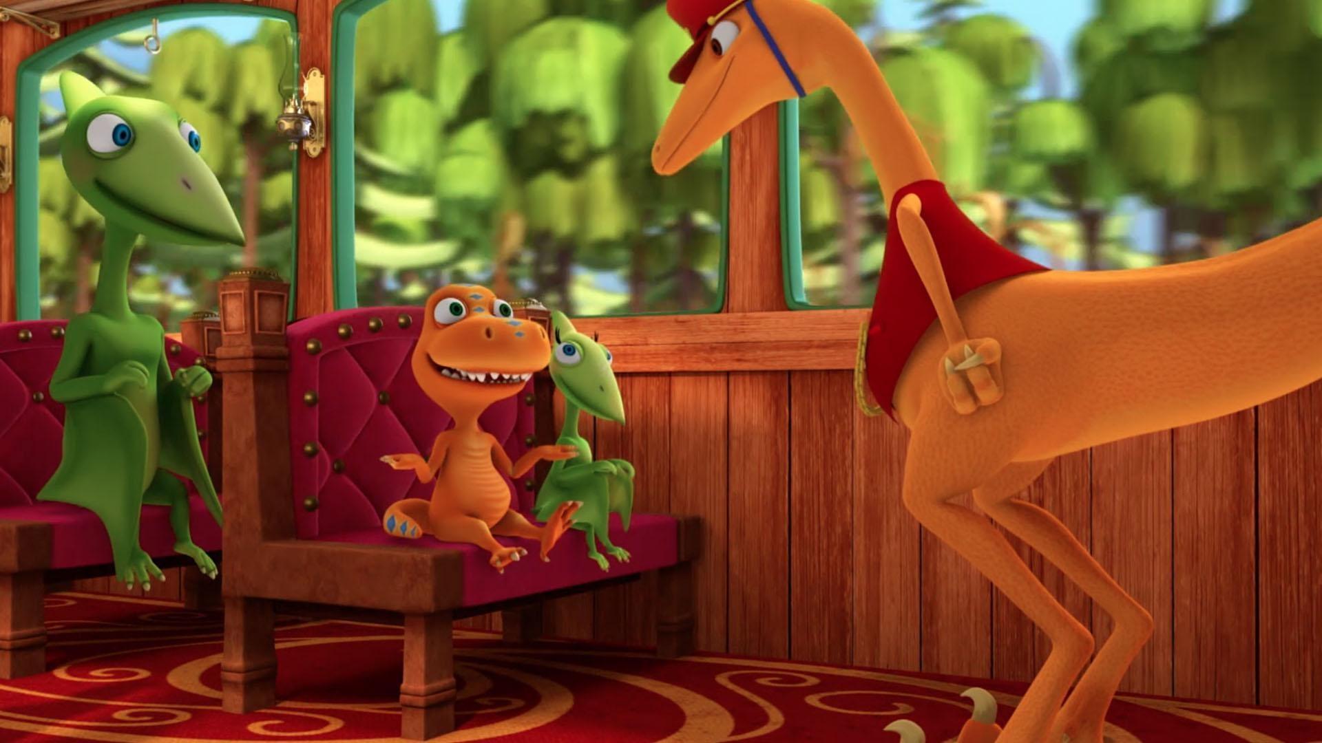 Buddy, Tiny, and Shiny learn about Oryctodromeus.