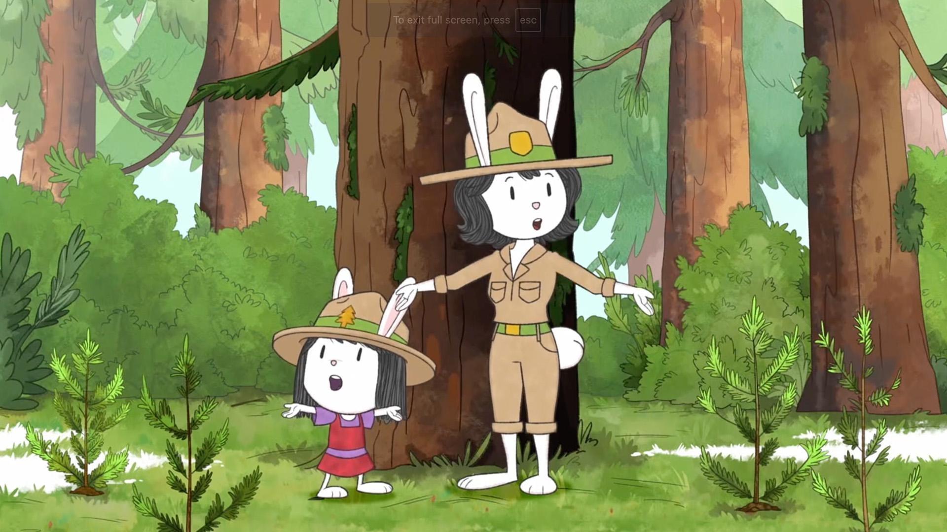 Elinor and her mom, Ranger Rabbit, sing a song about how forests change and grow.