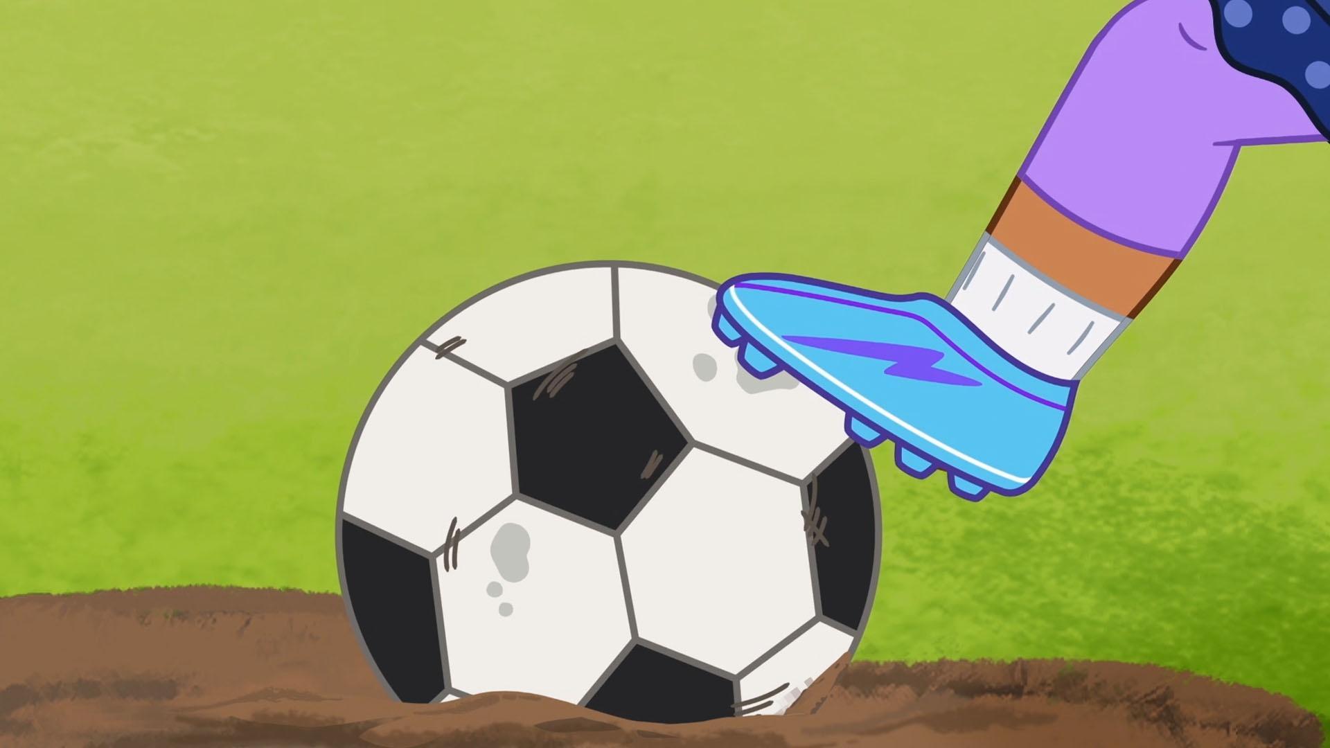 Alma puts on her new soccer cleats, but she's still afraid to get them dirty.