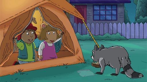 D.W. and Bud are visited by a furry guest while camping in the backyard.