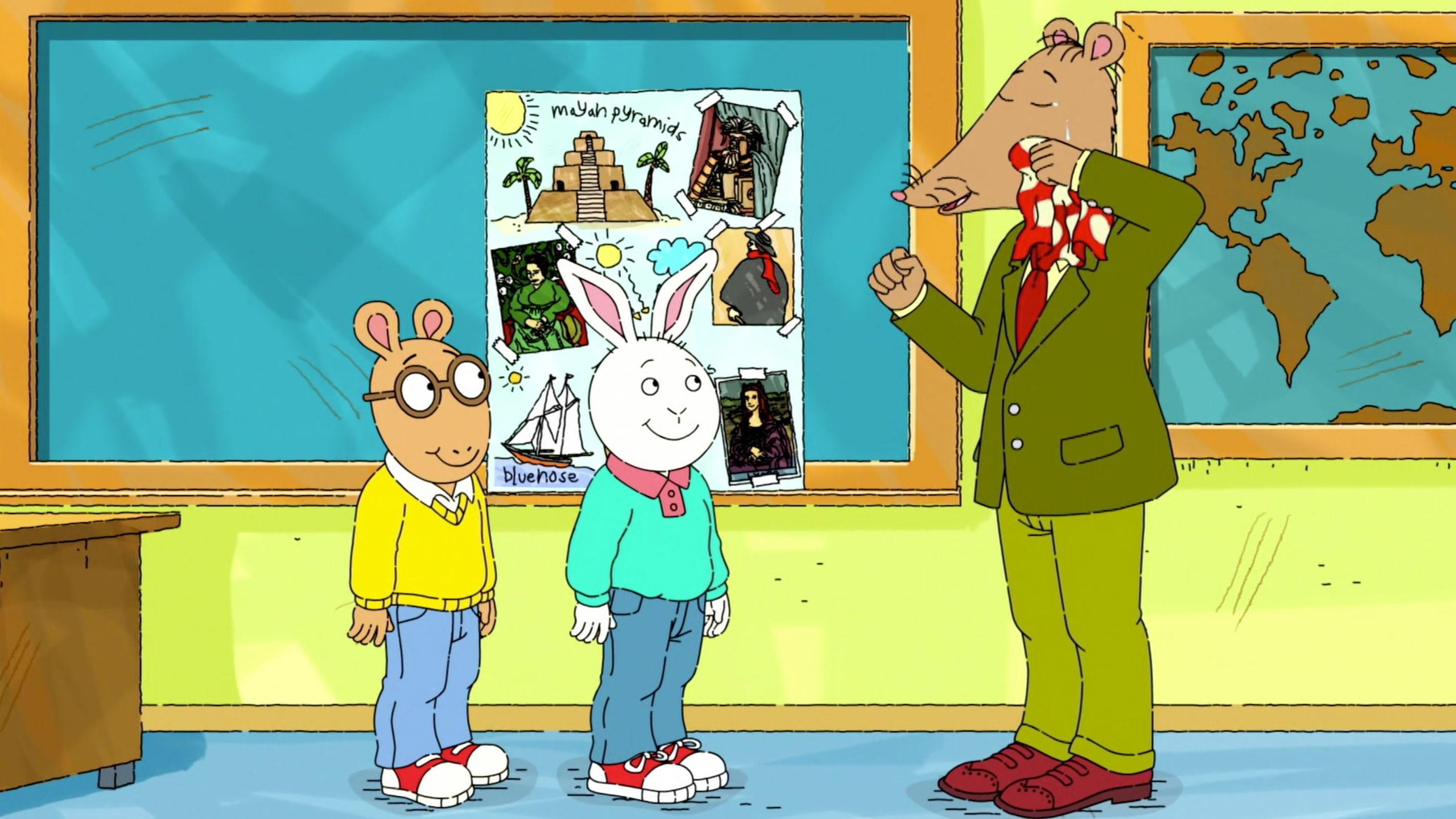 The kids show their appreciation for Mr. Ratburn through song.