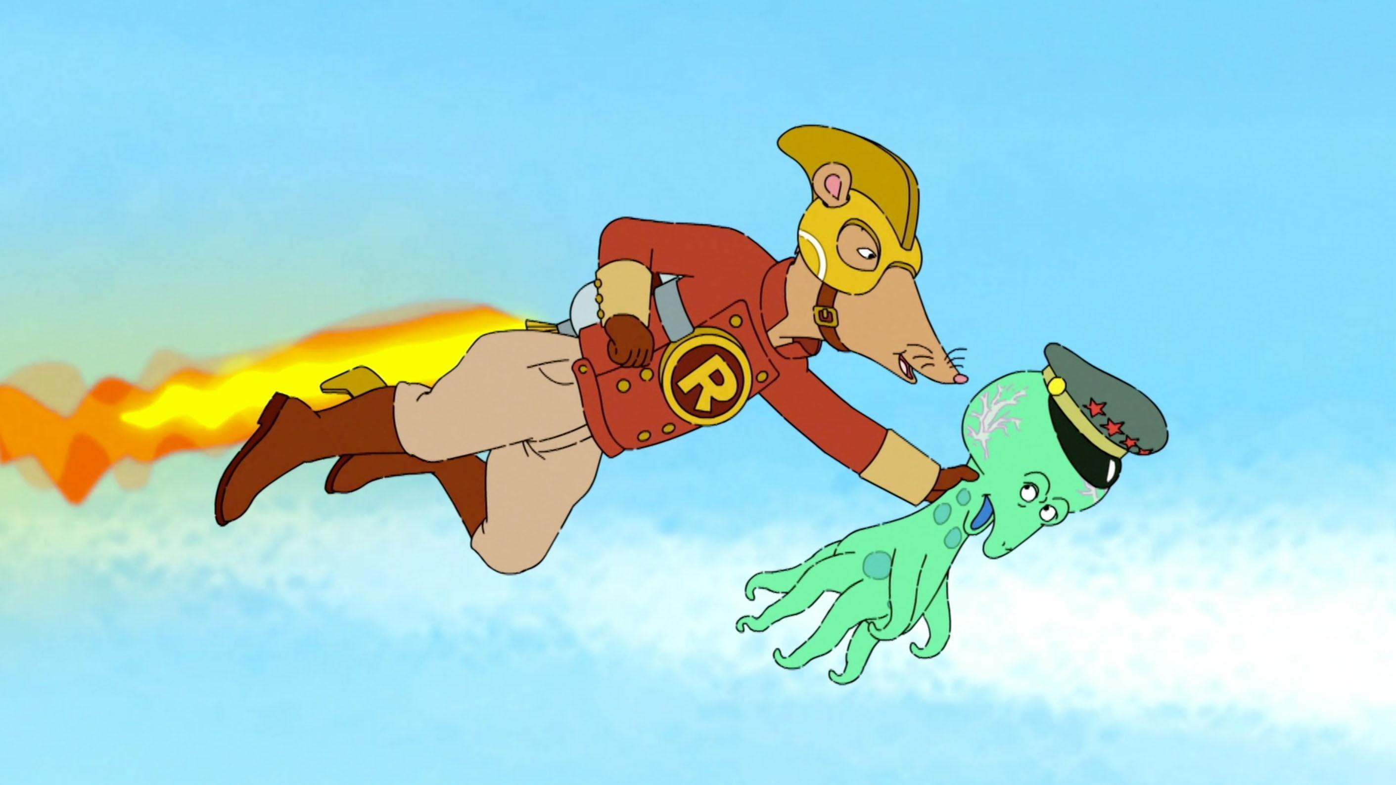 In Buster's fantasy, martians attack the school and Mr. Ratburn saves the day!