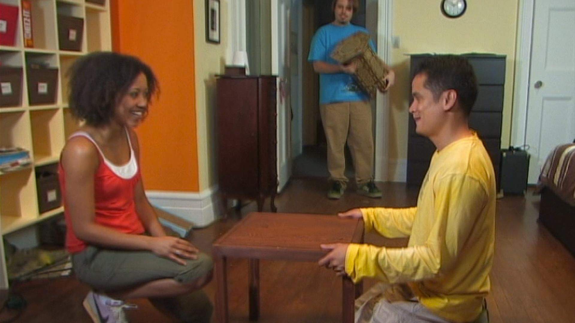 Bianca accidentally breaks Robert's table while she's practicing choreography.
