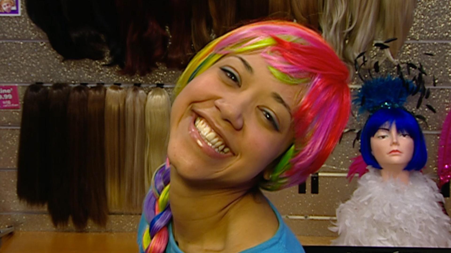 Bianca can’t resist a 50% off sale in a novelty store.