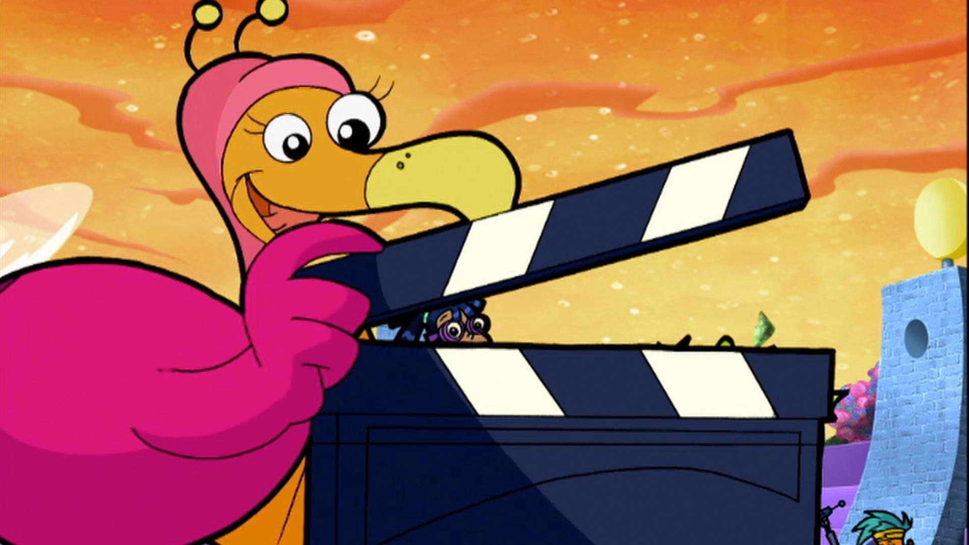 Shari Spotter is selected by Headmaster Stumblesnore to make a film about Frogsnorts.