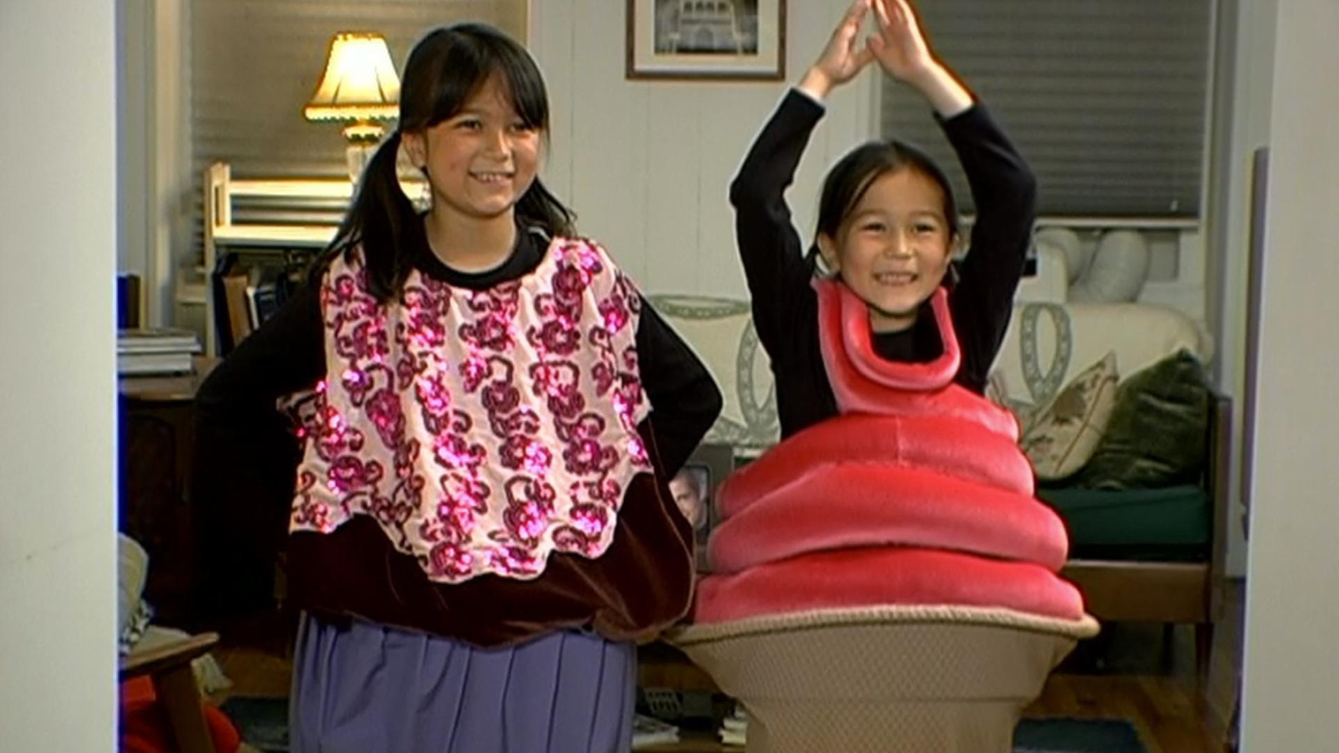 Bianca's friends divide their Halloween treats into three equal groups.