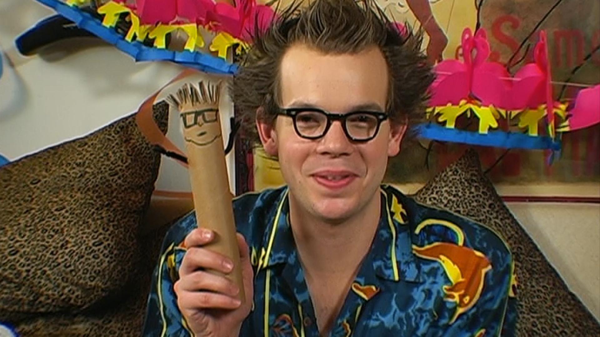Harry's invention for getting rid of his trash improves when he makes a model to test it.