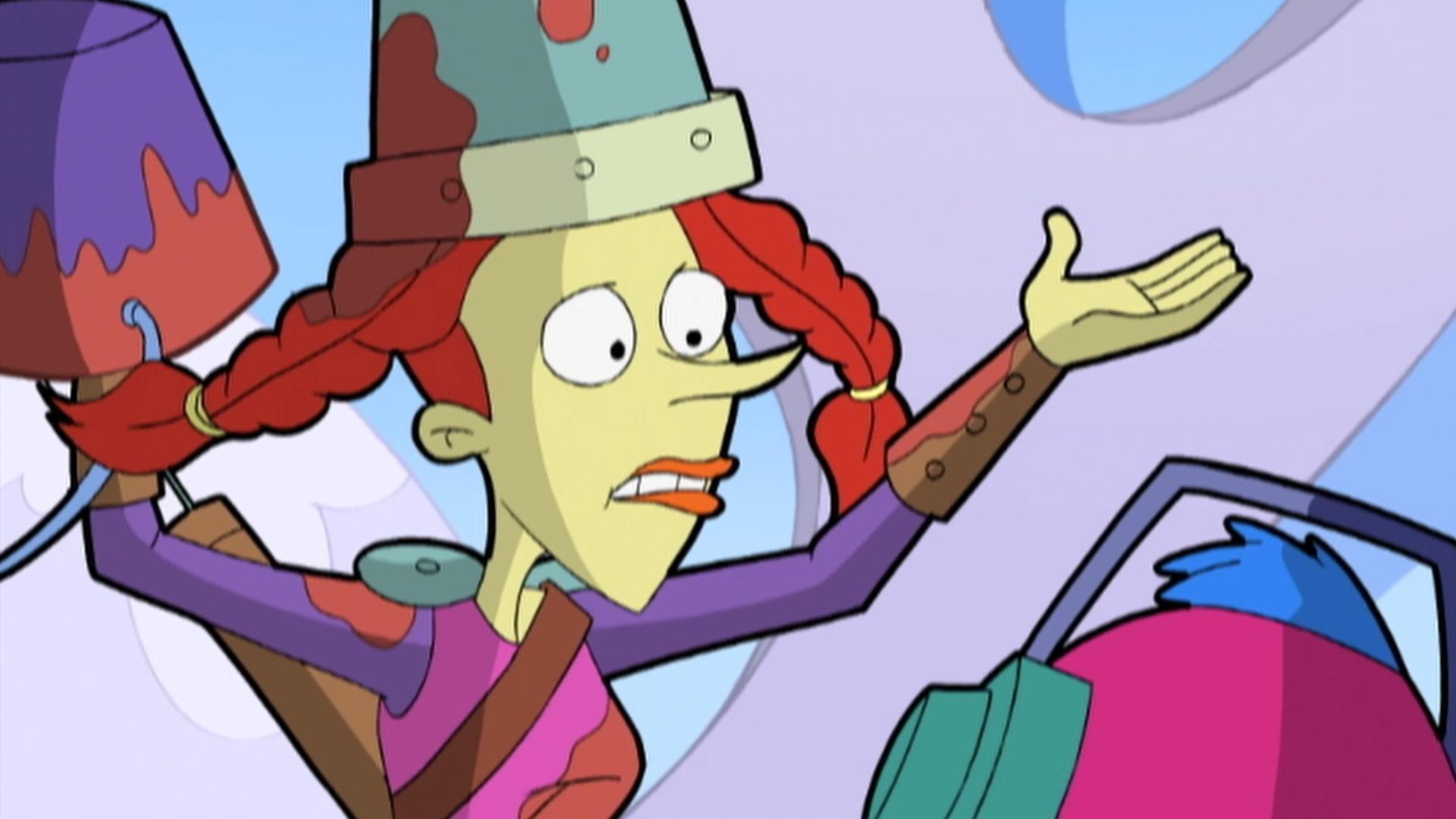 Hacker schemes to crack Happliy-Ever-After’s protective skywall with Wicked’s voice.