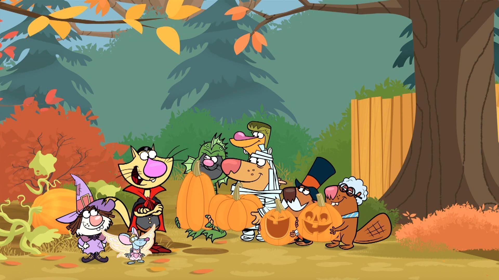 Nature Cat and the gang host a Halloween Pumpkin After Party.