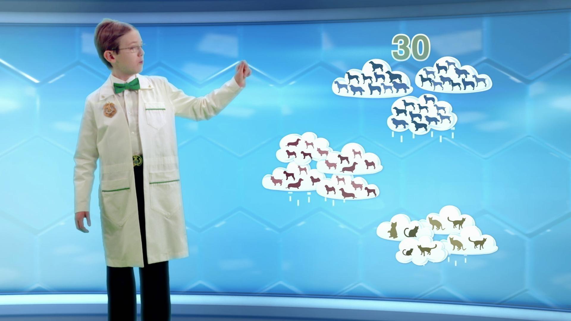 Oscar gives the odd forecast: it's going to be raining cat and dogs.