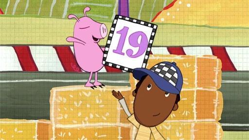 Peg and her friends sing a song about sorting numbers by what is more and what is less.