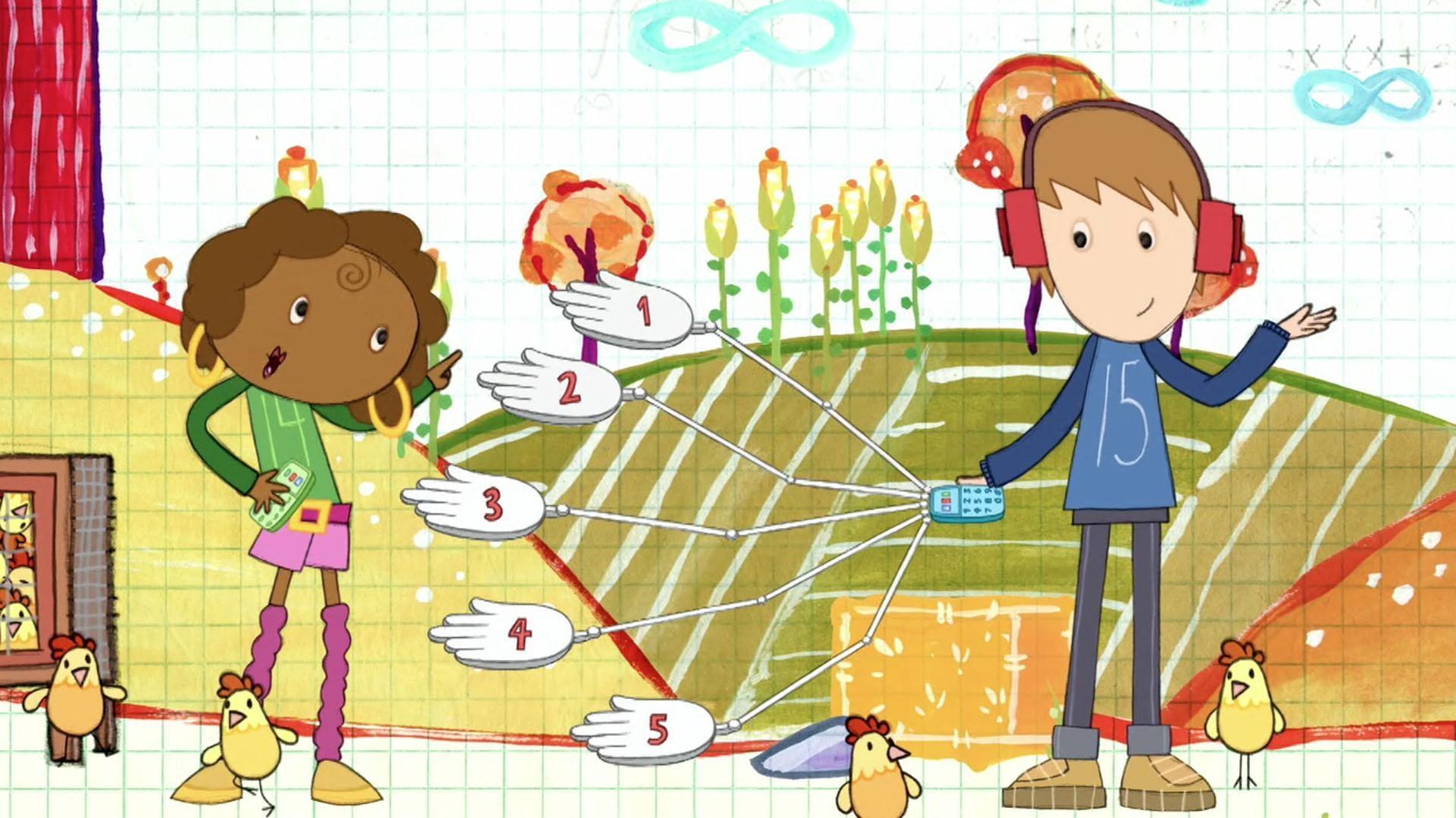 Those chickens are out of the coop again! The Teens help Peg and Cat pick up 5 at a time.