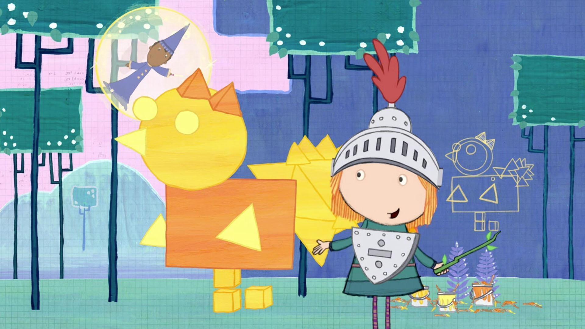 The Blabberwocky has made a giant chicken sculpture with all of the stolen shapes.