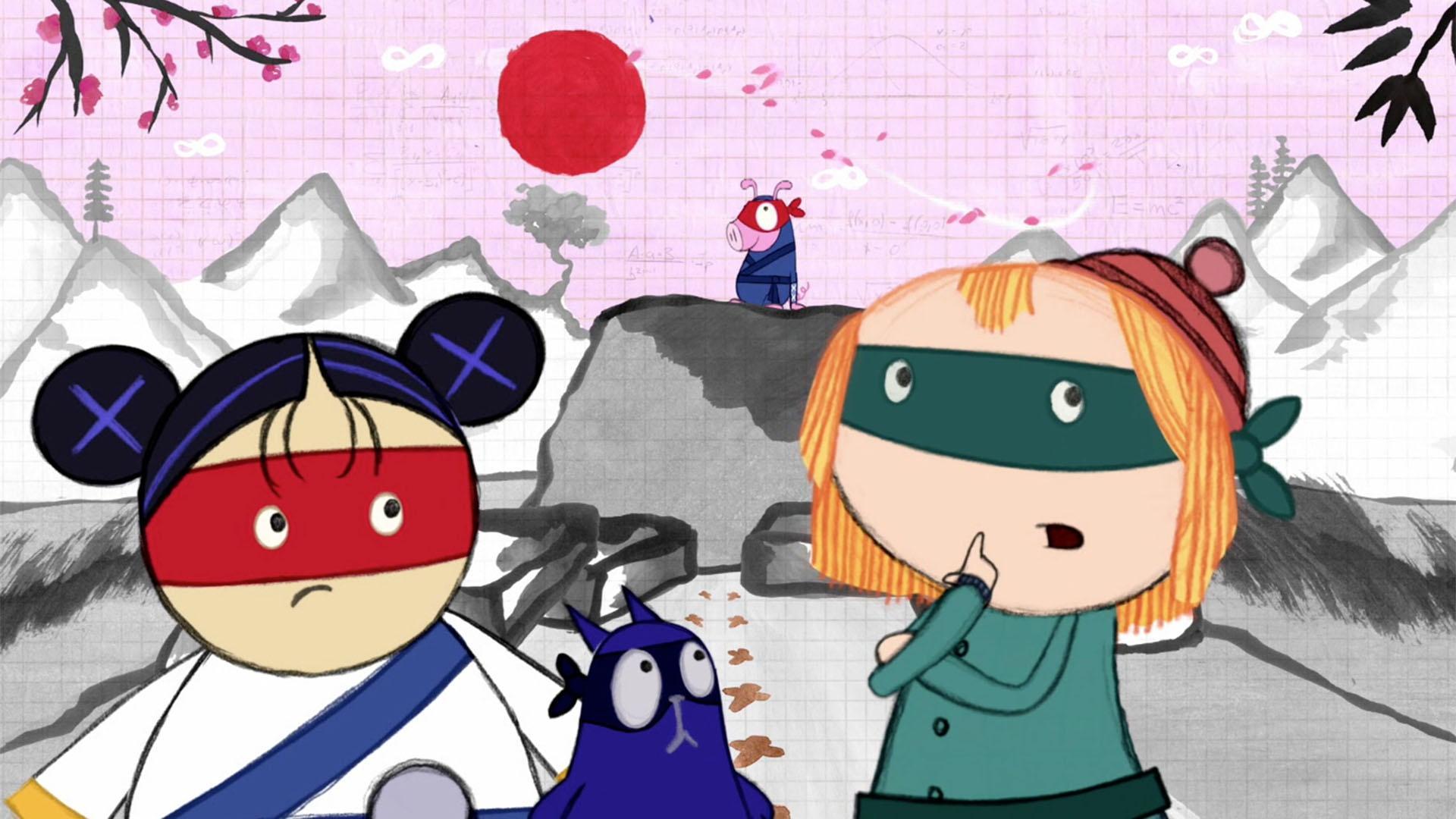 Peg, Cat and Aki use clues to figure out who stole the fish from the Ninja Banquet.