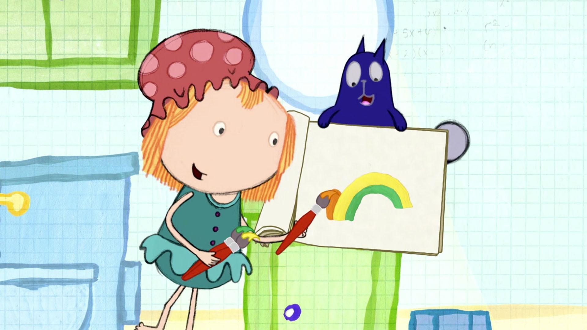 Peg and Cat make a flip book.