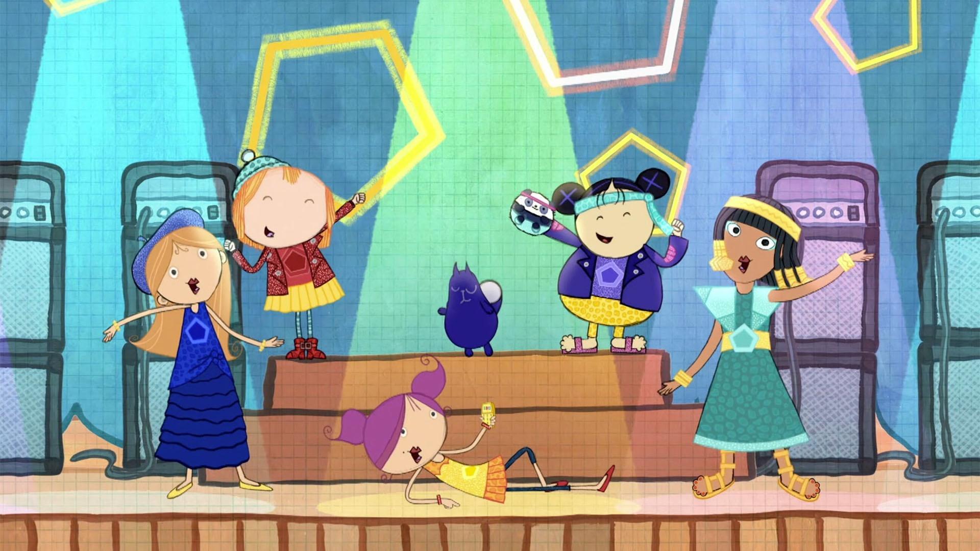 Peg and her girl group, The Pentagirls, sing their newest song.
