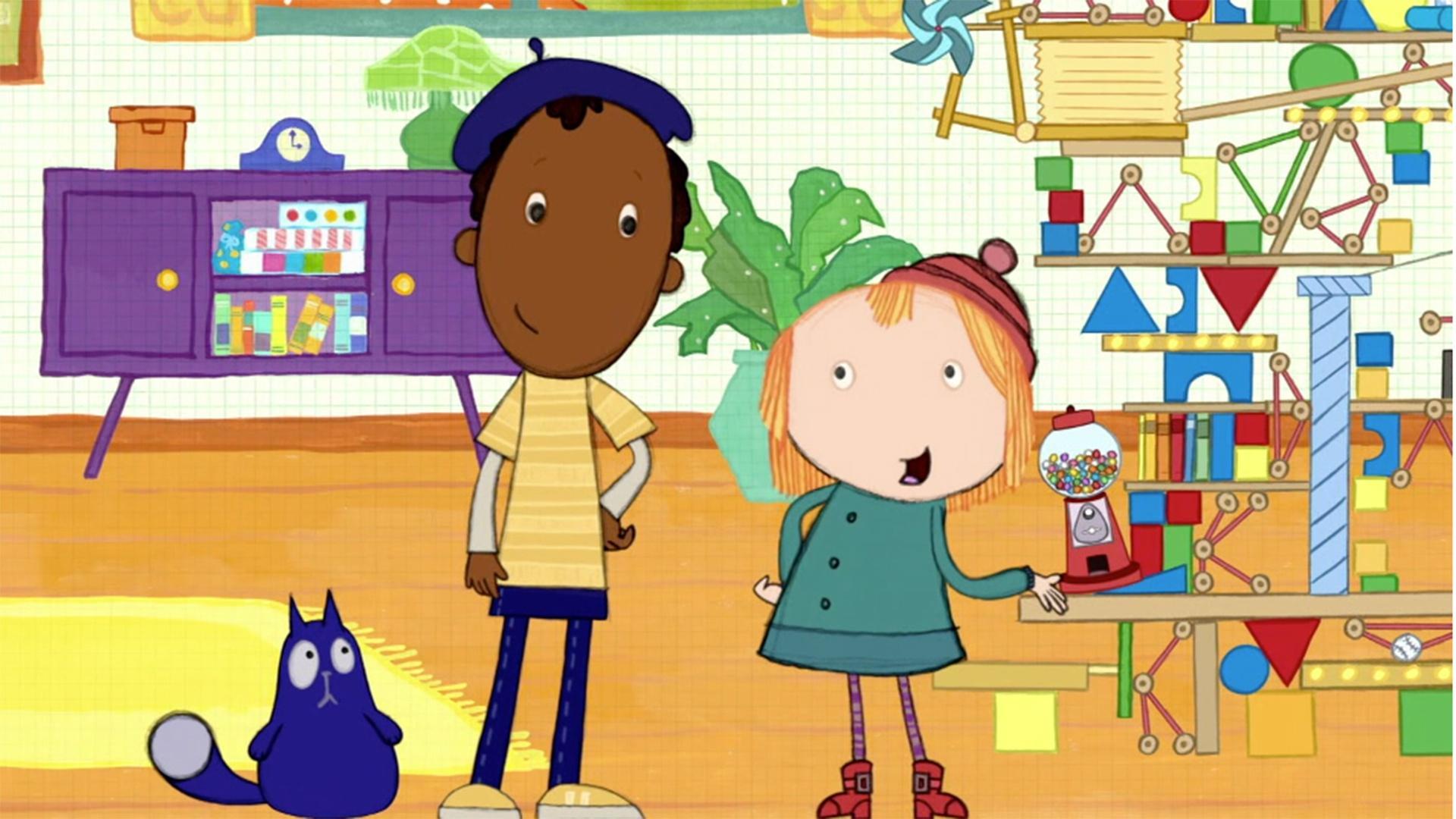 Peg and Cat rescue Baby Fox from his tower. / Peg and Cat search for Wizard Ramone.