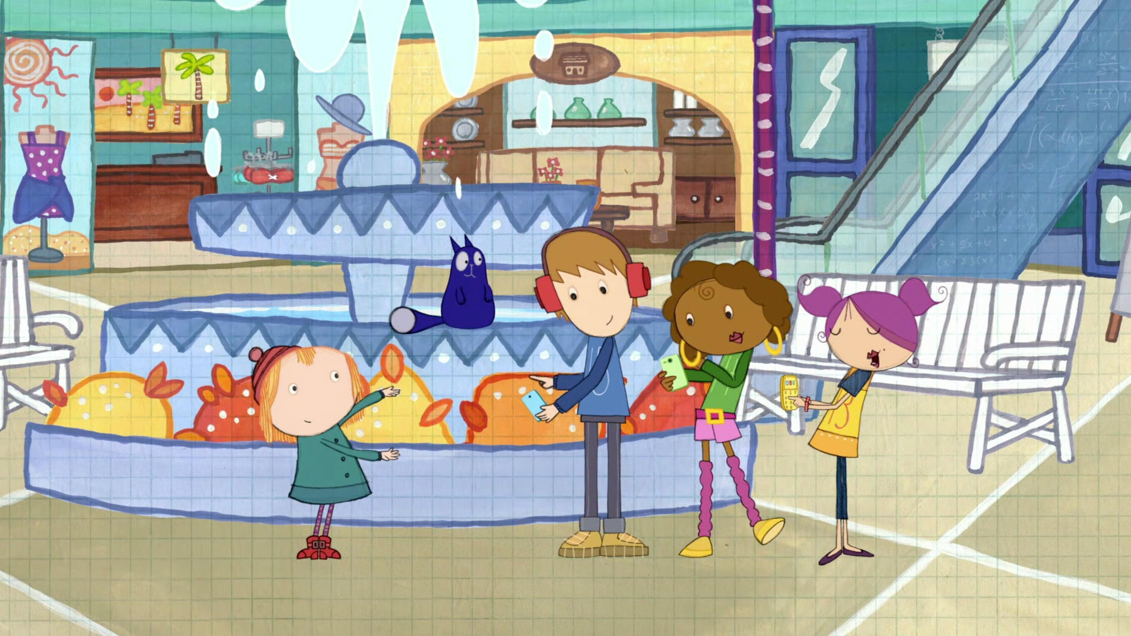 Peg is at the Mega Mall with the Teens.