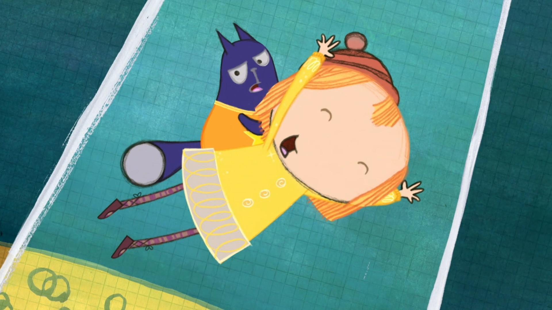 Peg and Cat fly as far as the length of twelve monkeys standing side-by-side.