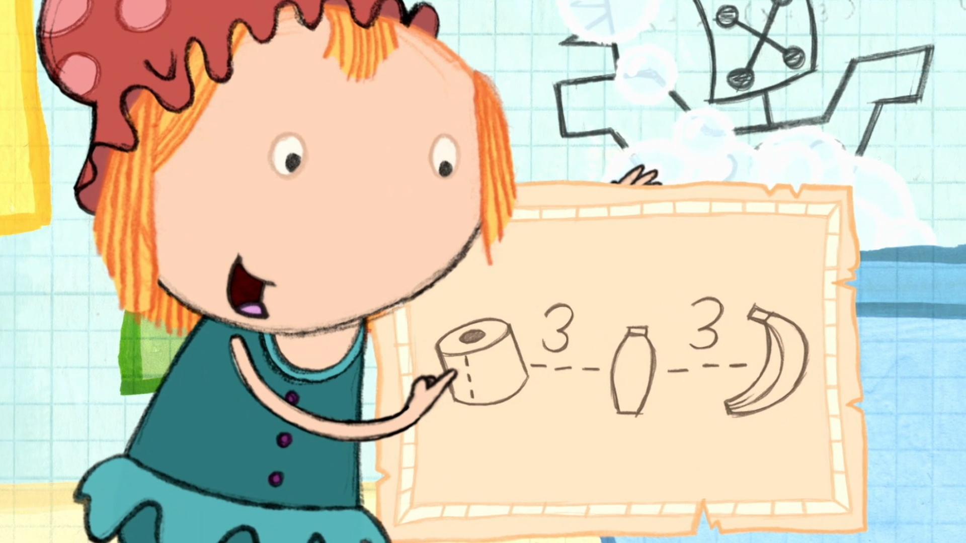 Peg and Cat make a treasure map in the bathroom!