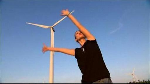 The SciGirls get deep into character to discuss wind farming.