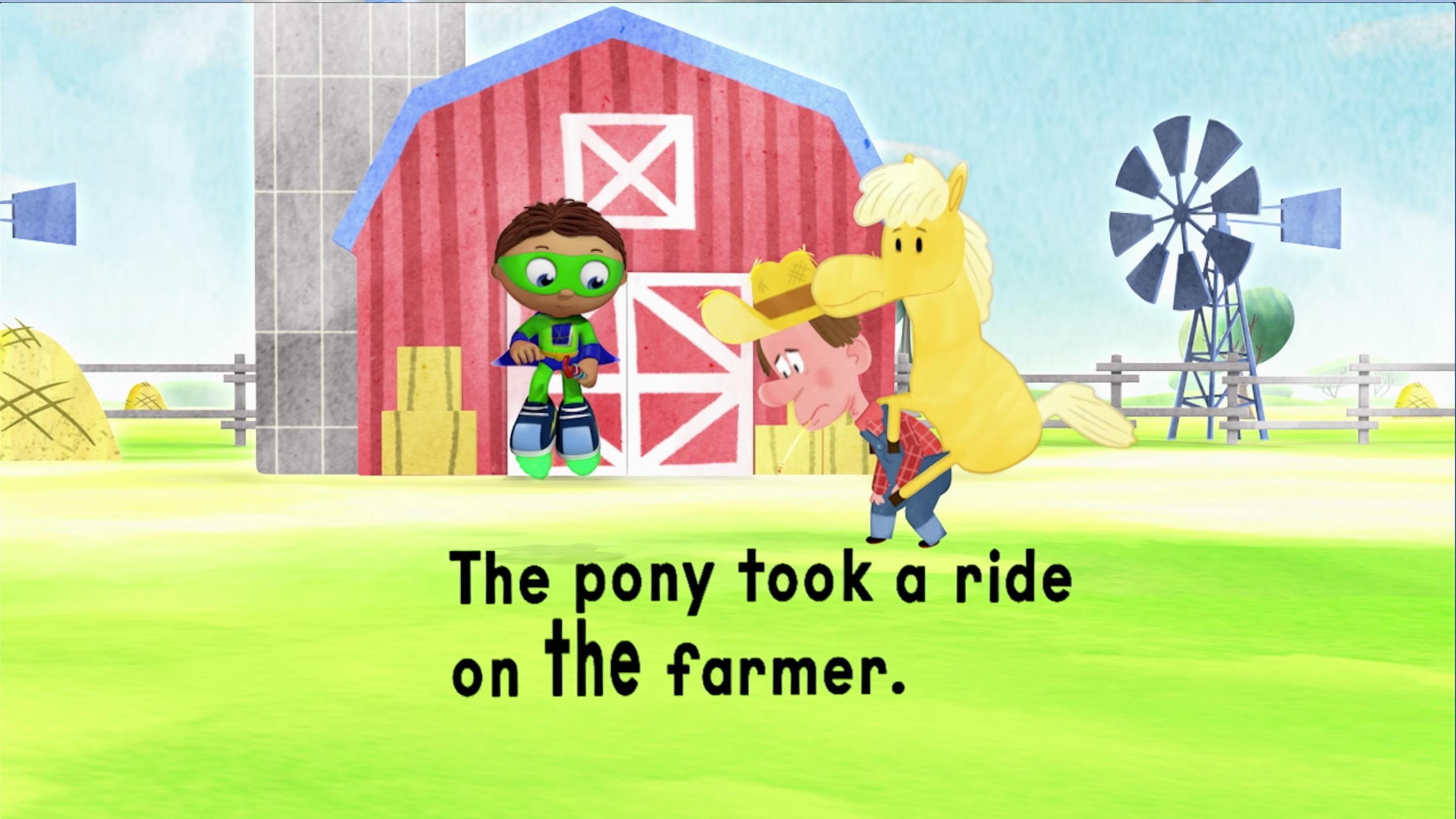 Super Why uses his reading power to switch the words in the sentence.
