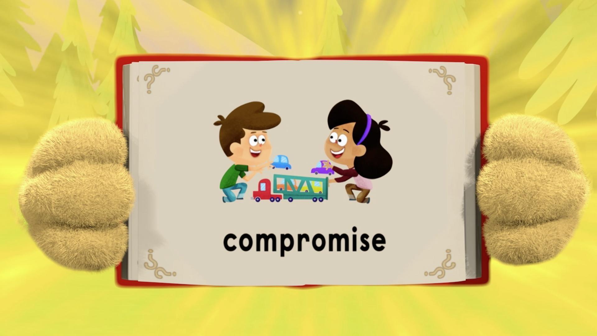 Woofster uses his dictionary power to define the word "compromise."