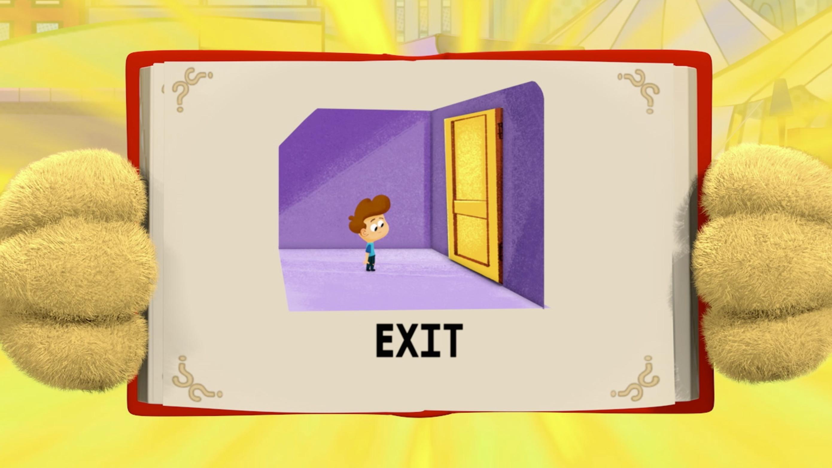 Woofster uses his dictionary power to describe what an "exit" means.