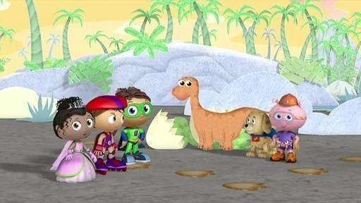 Pig and his friends are playing dinosaurs, but Whyatt can't figure out which kind he has.