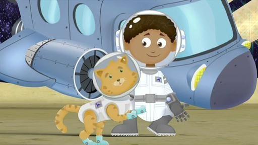 Super Why travels to outer space to help his new astronaut friend find a cat.