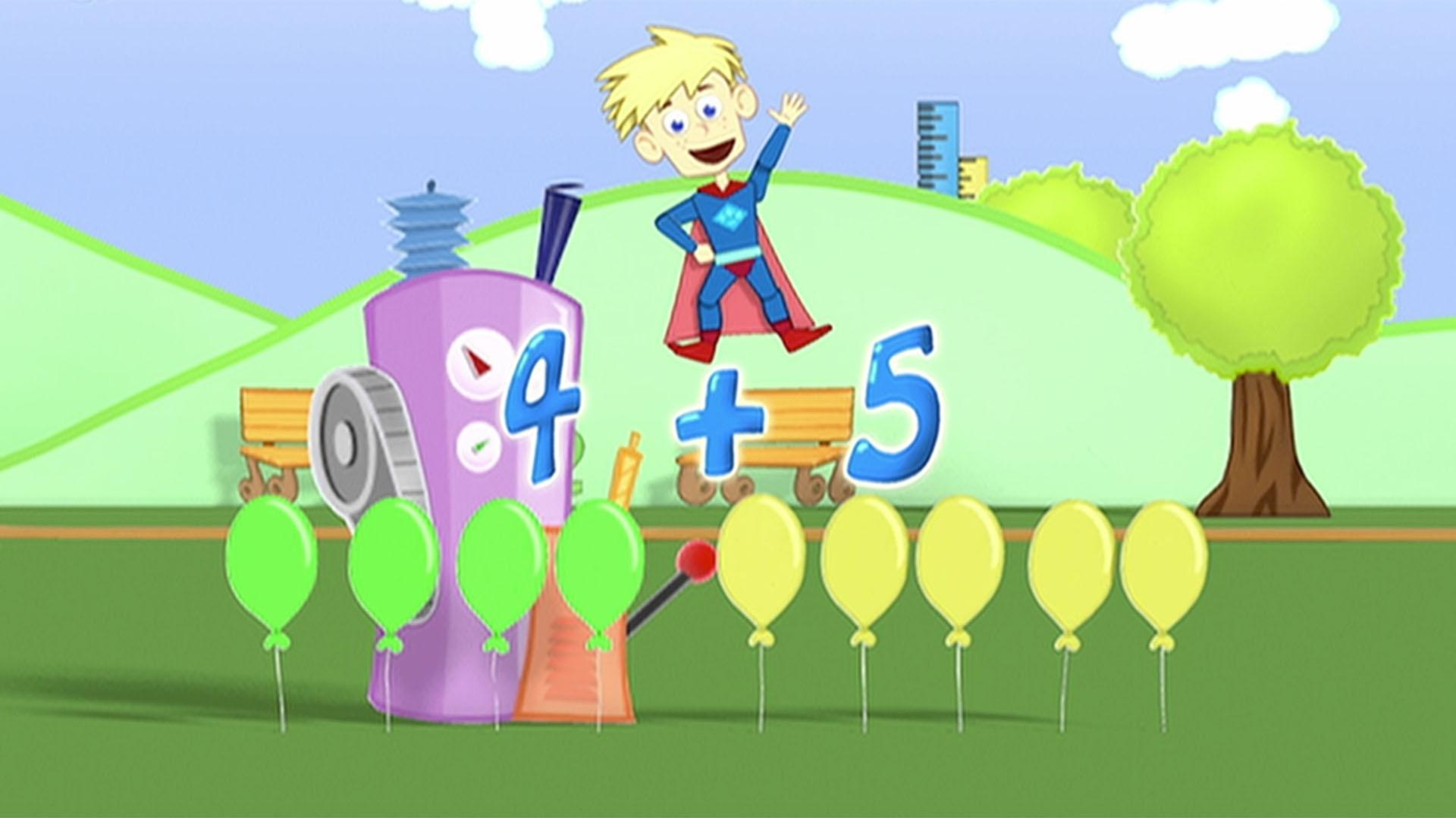 Math-A-Million wonders how many green and yellow balloons there are all-together.