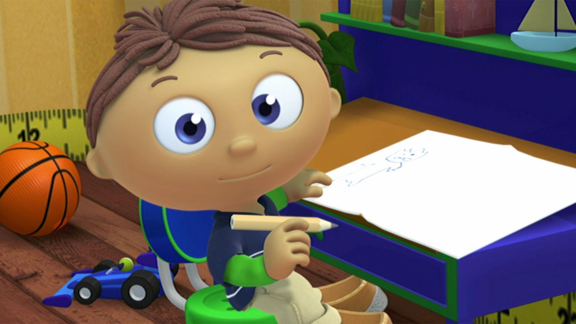 Whyatt draws a comic book for his brother, Jack.