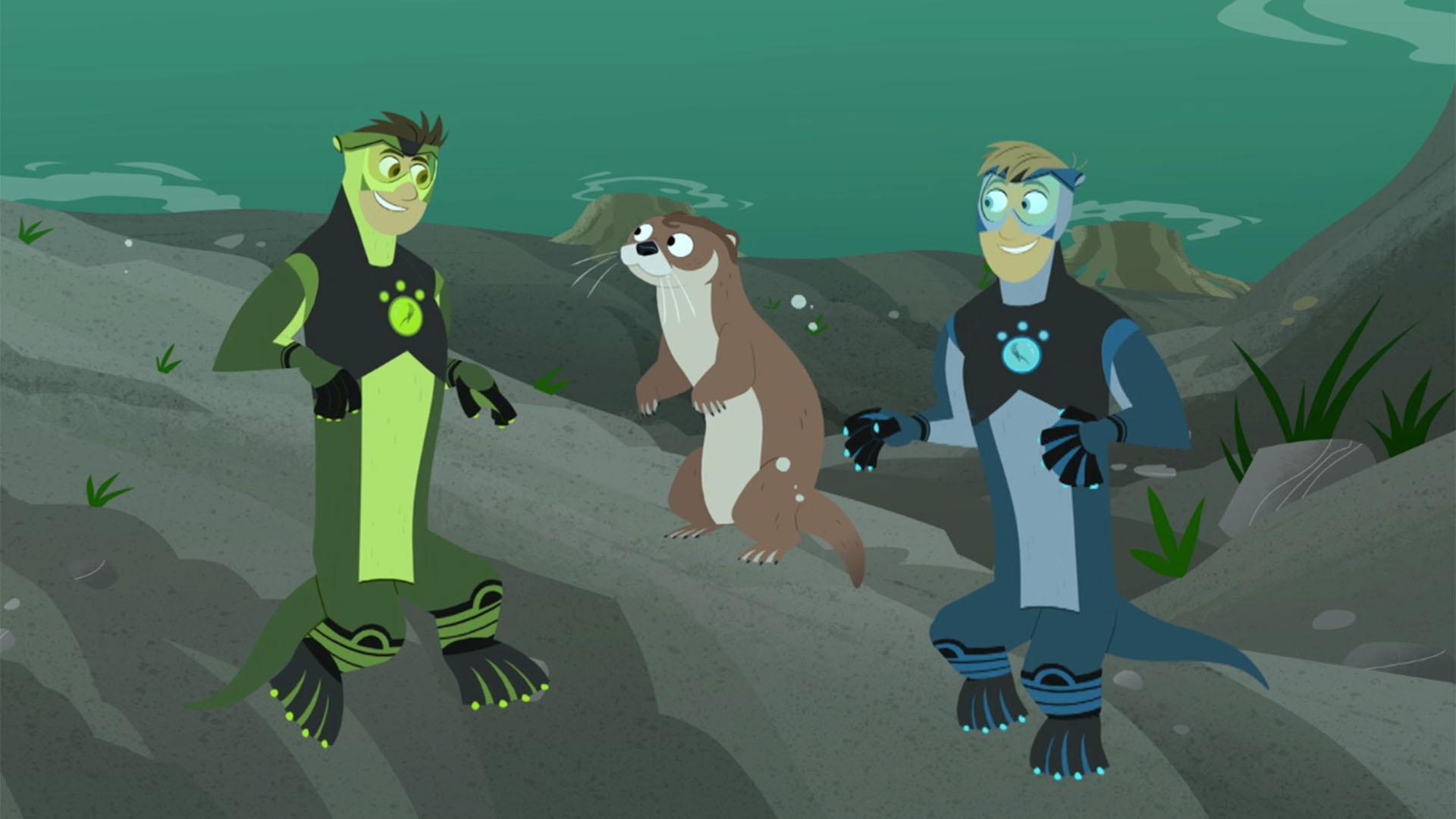 Chris and Martin activate otter powers to help teach Slider how to hunt.