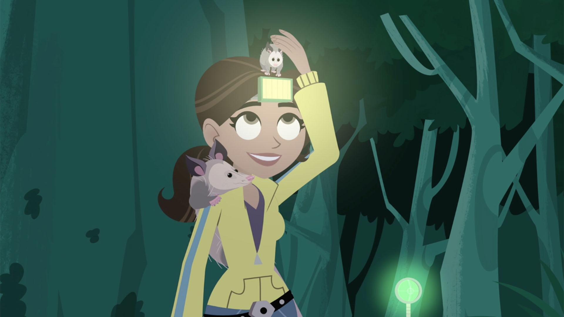 Aviva creates some opossum creature power discs to help the Kratts find Jillybean.