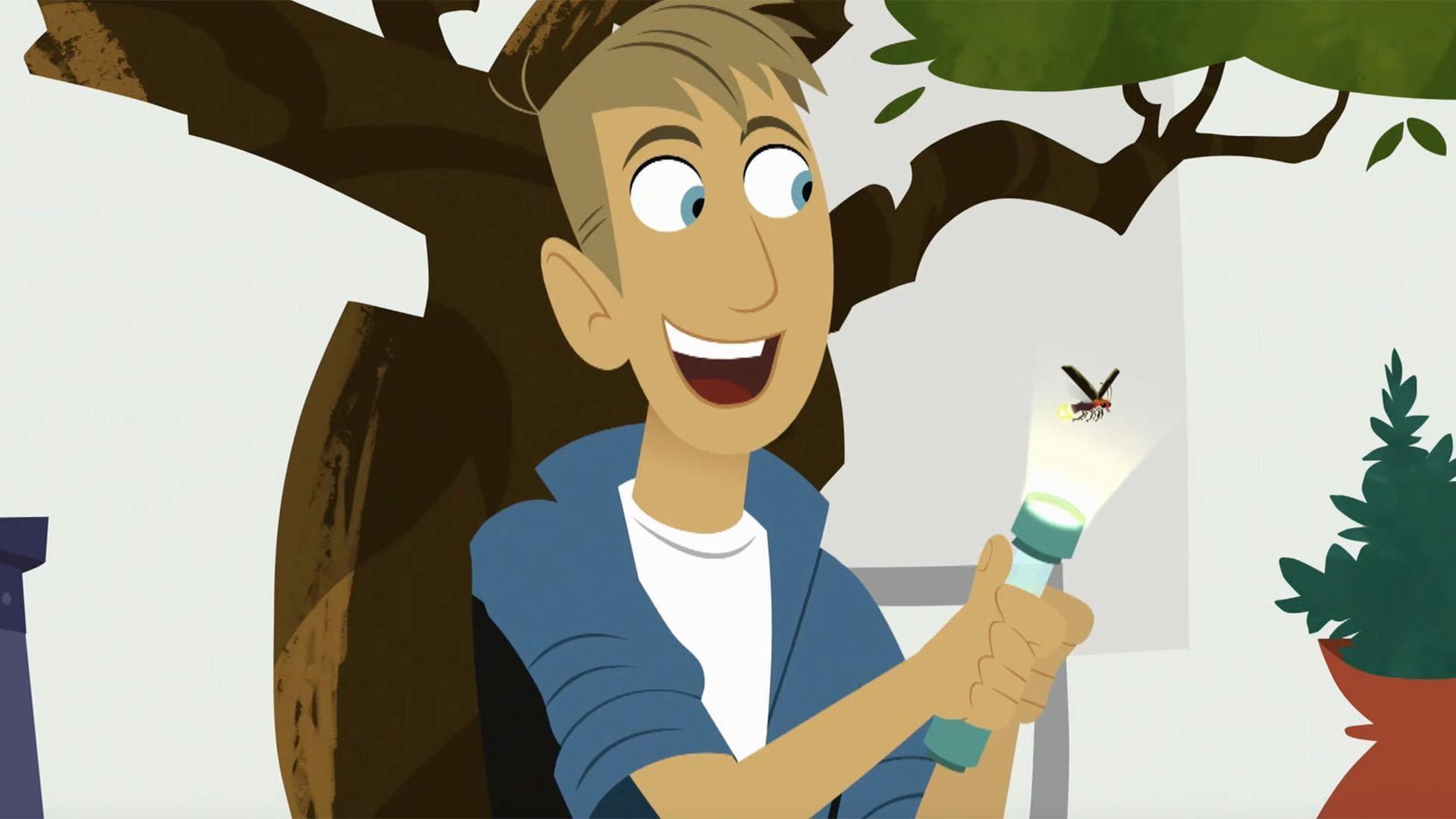 Aviva, Jimmy, and the Kratt brothers work together to figure out bioluminescence.