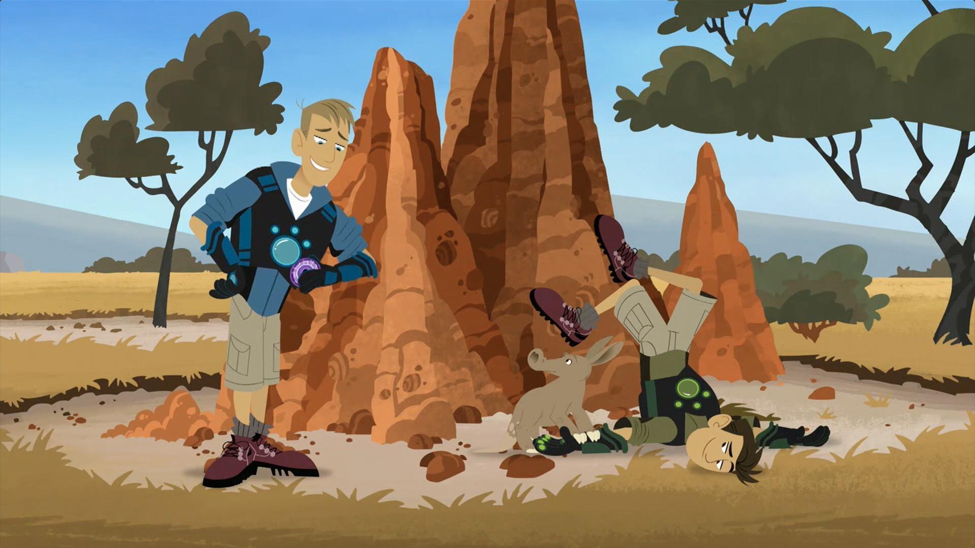 Martin and Chris stumble upon a giant termite mound and a colony of termites.