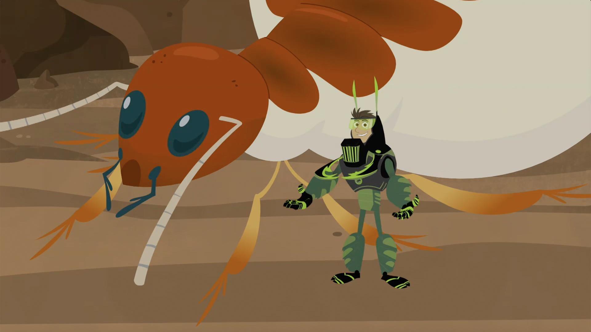 Chris finds Aviva and Koki inside the mother termite's lair.