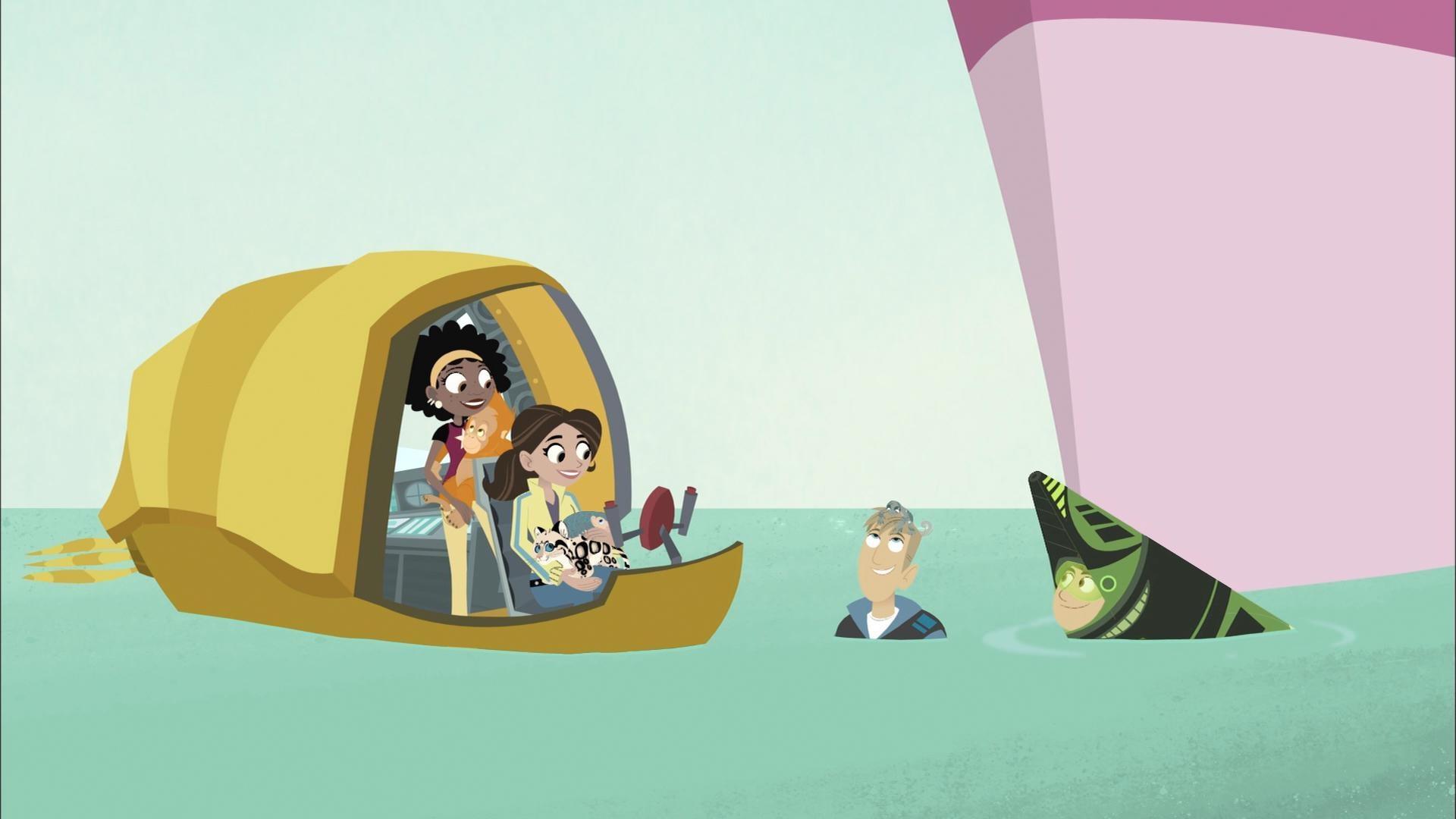The Kratts use archerfish creature powers to rescue baby animals from Donita.