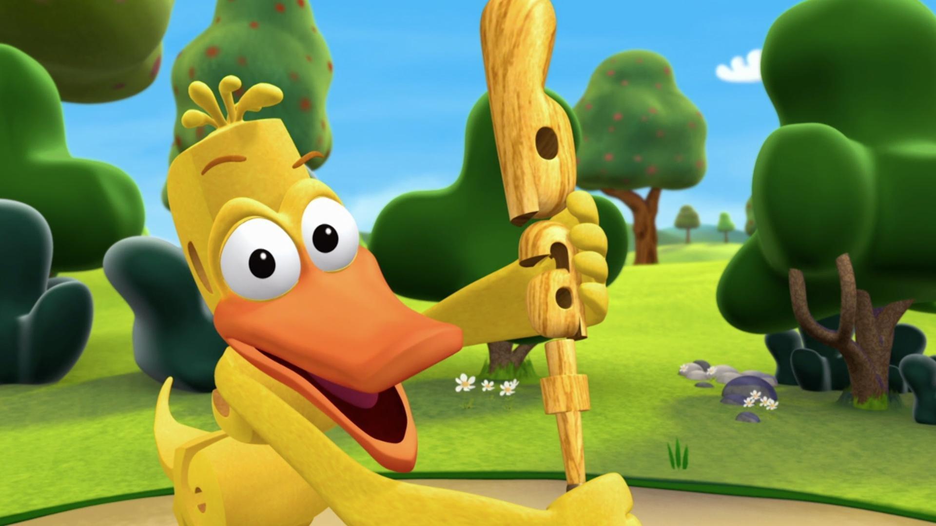 Duck loses his baseball bat. / Duck hunts down the "oo"s to fix a roof before it rains.