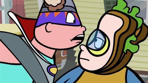 WordGirl confronts Chuck and The Whammer on their way to commit a crime.