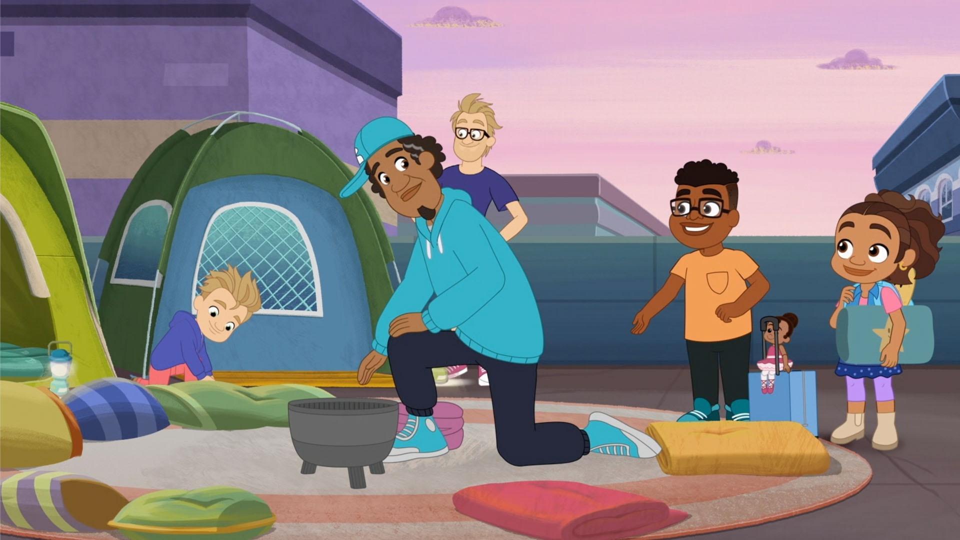 Alma arrives at the Community Center for a special campout on the roof with her friends.