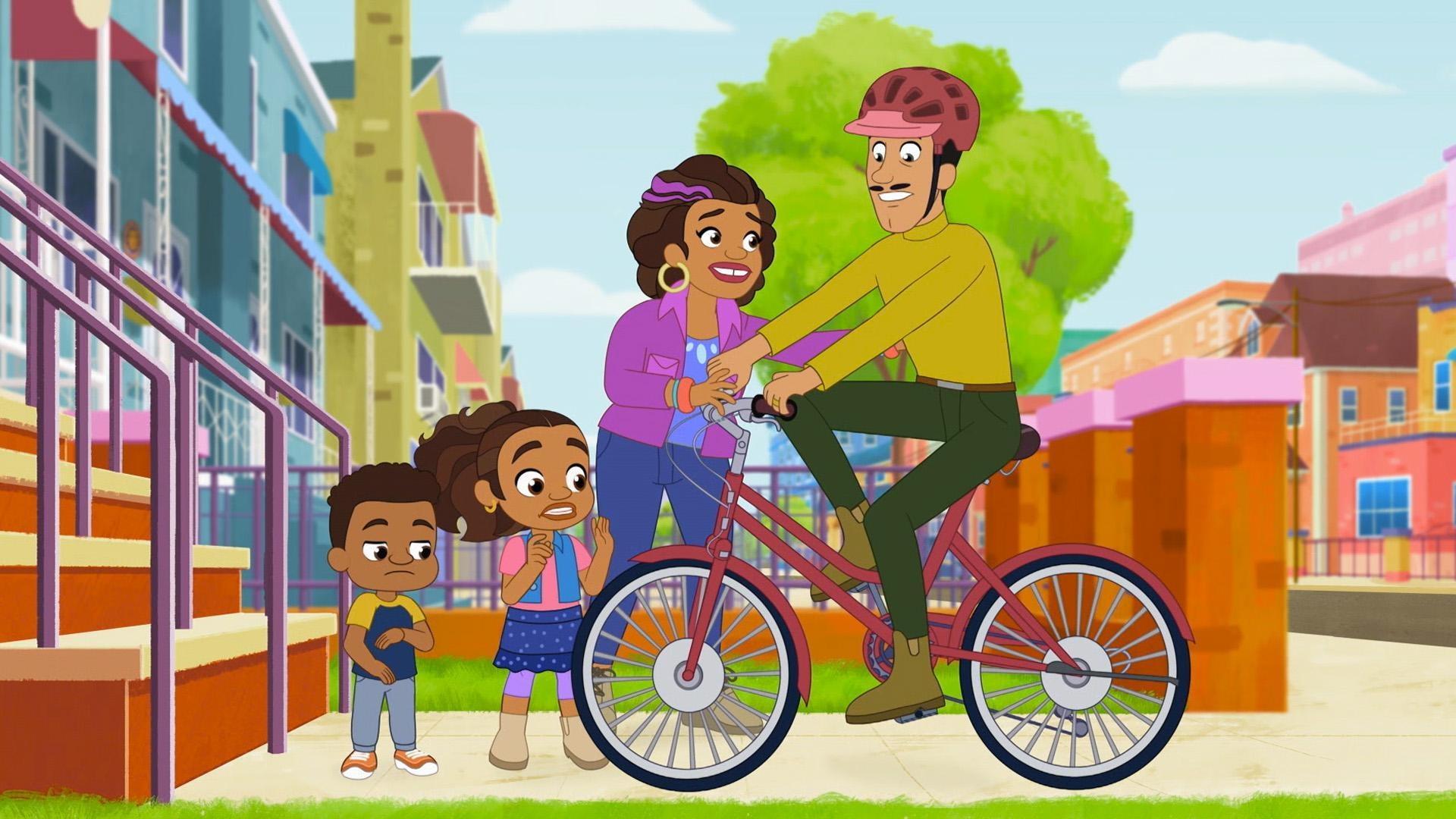 When Uncle Nestor comes home with a new bike, Alma and Junior offer to give him lessons.
